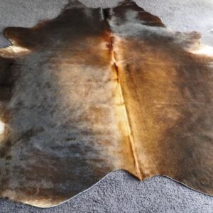 A Rich Charcoal & Tan Colouring - A Beautiful Cowhide Rug