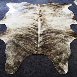A Grey Wave Washes over a Pale Base - A Soft Smooth &  Beautiful Cowhide Rug