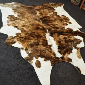 A Sandstone Based White Framed Tri Coloured Cowhide RUg - Naturally Beautiful