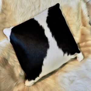 Black and White - A Beautiful  Premium Leather Cowhide Cushion Cover