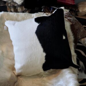 A Big & Beautiful 50cm Sq Black and White Cowhide Cushion Cover - A Simple Design Delight