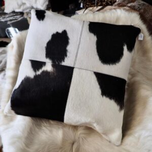 A Black and White 50cm Cowhide Cushion Cover - A Beautiful Living Accessory