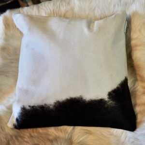 Black On White  - A Beautiful Double Sided Premium Cowhide 40cm Sq Cushion Cover