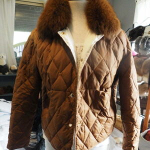 Quilted Duck Down Jacket with a beautiful Fur Detachable Fur Collar - perfect for Winter
