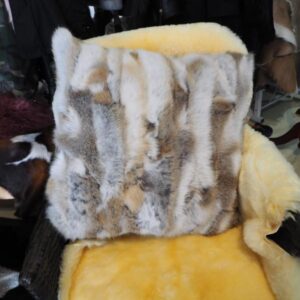 Natural Grey, Brown,& White 50cm Square Lapin Cushion Cover