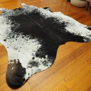 A Bold Black Centre - Beautifully Peppered Sides - A Lovely Premium Quality Cowhide Rug