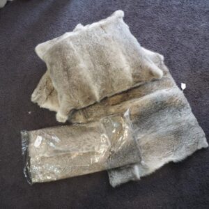 Forever Stylish Natural Grey Fullskin Lapin 50cm square Cushion Covers