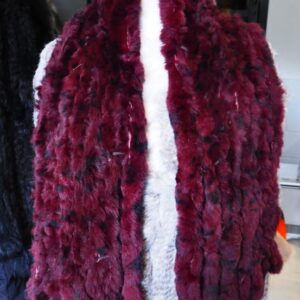 Perfect for the Chilly Winds - A Gorgeous Deep Rich Maroon PomPOm Rabbit Fur Scarf