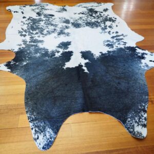 A Totally Massive and Absolutely Beautiful Black and White Salt and Pepper Cowhide Rug