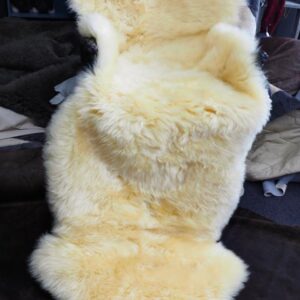 A Beautiful Soft Pale Lemon Double Skin Australian Sheepskin Rug