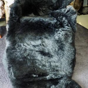 Gorgeous Jet Black Double Length Australian Sheepskin Rug - Thick Soft & Warm