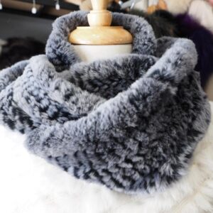 Winter Blue - A Lovely Soft Colour  - A Beautiful Thick Soft and warm Rex Rabbit Fur Scarf
