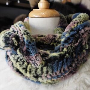 A Stunning Softly Shaded  Rex Rabbit Fur Infinity Scarf