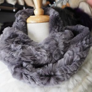 Classic Grey - - An Absolutely Gorgeous Rex Rabbit Fur Infinity Scarf /Cowl