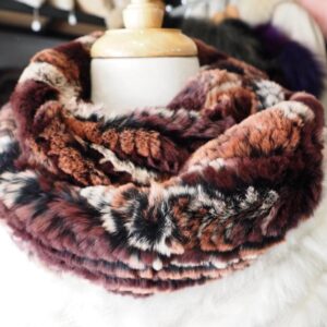 Gorgeous Autumn Tones - A Stunning Rex Rabbit Fur Infinity Scarf  - Soft Warm & Wonderful for Winter