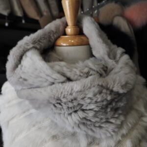 A Soft & Gentle Grey - A Gorgeous Thick, Warm and Luxurious Rex Rabbit Fur infinity Scarf