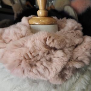 A Beautiful Soft Pink  Rex Rabbit Infinity Scarf - A warm touch
