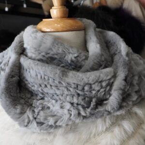 Steel Grey - A Beautiful thick, soft & warm  Rex Rabbit Infinity Scarf -