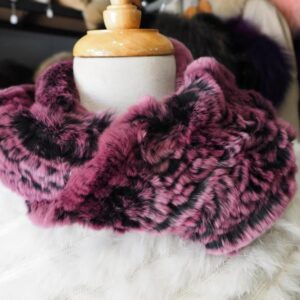 Frosted Plum Perfect - - A totally Beautiful Rex Rabbit Fur Infinity Scarf