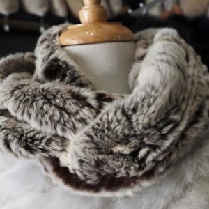 A Timeless Classic combining  Beauty Style & Function - A Gorgeous Frosted Cocoa Brown  Rabbit Fur Infinity Scarf/Cowl