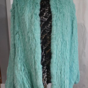 A Stunning Aqua Green Rabbit Fur Jacket - Perfect for those Trans Seasonal days