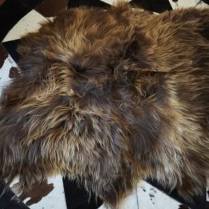 Naturally Beautiful 1100mm x 1100mm Sun Kissed Brown Long Wool Icelandic Sheepskin Rug