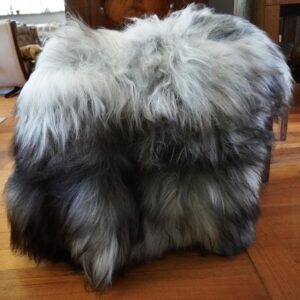 A Wild and Wonderful Shades Of Natural Grey Long Wool Icelandic Sheepskin Rug