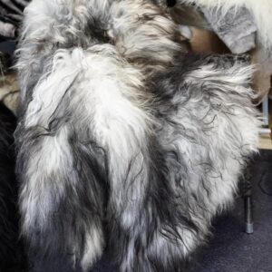 A Stunning Shades of Natural Grey Long Wool Icelandic Sheepskin Rug