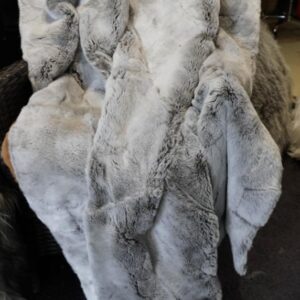 A Wonderful Soft Grey Frosted Rex Lapin Throw/Rug/Blanket -  Super Soft and Light - Naturally Beautiful