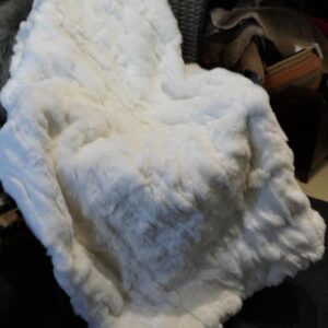 A Beautiful Pure Snow White Rex Rabbit Fur Throw/Rug/Blanket
