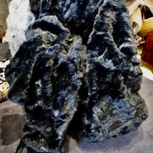 A Stunning Jet Black Lapin Throw Rug - Naturally Beauty for your Home
