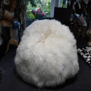 A Stunning Snow White Tibetan Lamb Long Wool Adults Bean Bag - Super Soft& Totally Beautiful