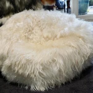 Natural White Long Wool Icelandic Sheepskin Bean Bag - A Touch Of Nordic Luxury
