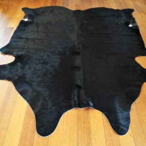 My East West Hide - A Wonderful Thick & Soft Jet Black Cowhide Rug