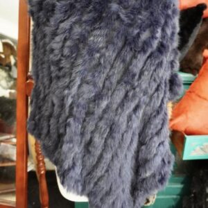 Beautiful  Navy Blue Rabbit Fur Poncho - The Perfect Addition to your Wardrobe
