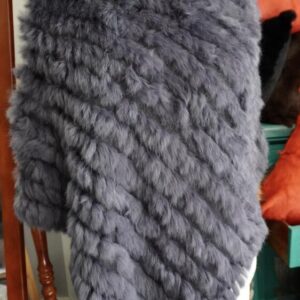 A Beautiful Muted Blue Rabbit Fur Poncho