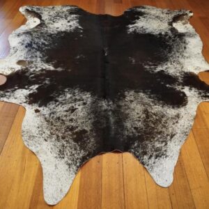 Swirls & Whirls in Gorgeous Tri Colours Frame The Black Heart of This Big & Beautiful Cowhide Rug