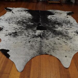 A Huge Hide with a Great Impact - A Beautiful Grey Toned Black & White Salt & Pepper Cowhide Rug