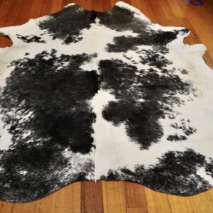 Huge and Simply Stunning Charcoal Grey and White Premium Cowhide Rug