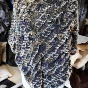 Beautiful Dark Frosted Tones  - A Lightweight & Warm Rabbit Fur Poncho