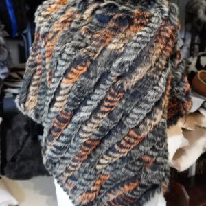 Soft Warm Tones - A Beautiful Lightweight  & Warm Rabbit Fur Poncho