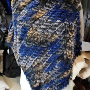 A Vibrant Flash of Blue - A Beautiful Lightweight & Warm Rabbit Fur Poncho