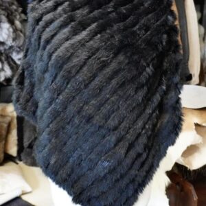 Jet Black & Beautiful - A Timeless Wardrobe Addition - A Lightweight & Warm Rabbit Fur Poncho
