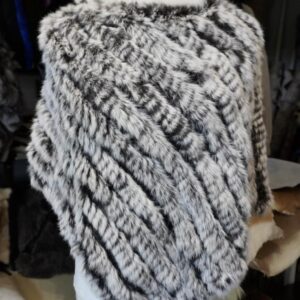 A Lovely Frosted Cocoa Brown Rabbit Fur Poncho