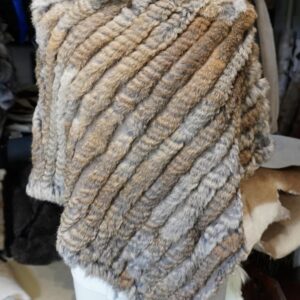 A Beautiful Natural Brown Rabbit Fur Poncho