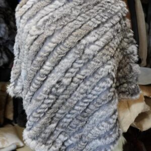 A Beautiful Soft Natural Grey Rabbit Fur Poncho
