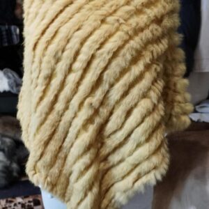 A Lovely Mustard Toned Lightweight & Warm Rabbit Fur Poncho