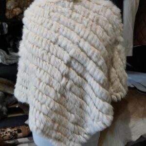 Soft Beige Tones - A Lovely Lightweight Rabbit Fur Poncho