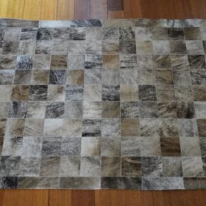 A Gorgeous Artisan Made Brindled Cowhide Patchwork Rug