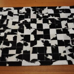 Fresh as a Daisy - A Black and White 1.5 x 1.0 metre Patchwork Cowhide Rug
